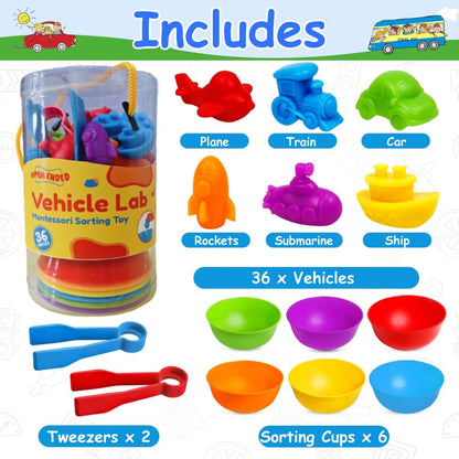 Open Ended Vehicle Lab Montessori Sorting Toy (44 Pcs)