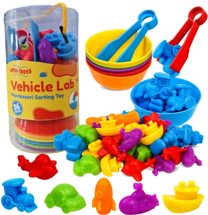 Open Ended Vehicle Lab Montessori Sorting Toy (44 Pcs)