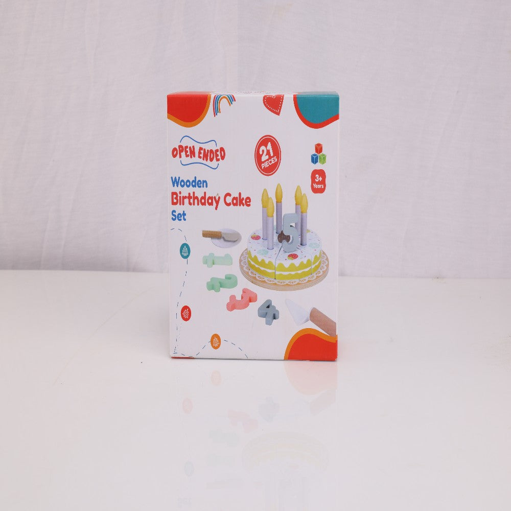 Open Ended Wooden Birthday Cake Set -21 Pieces