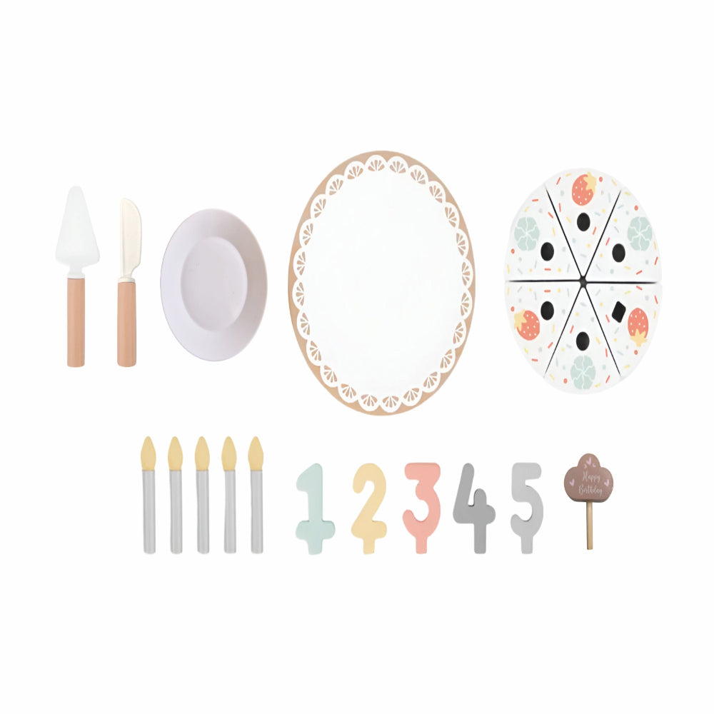 Open Ended Wooden Birthday Cake Set -21 Pieces