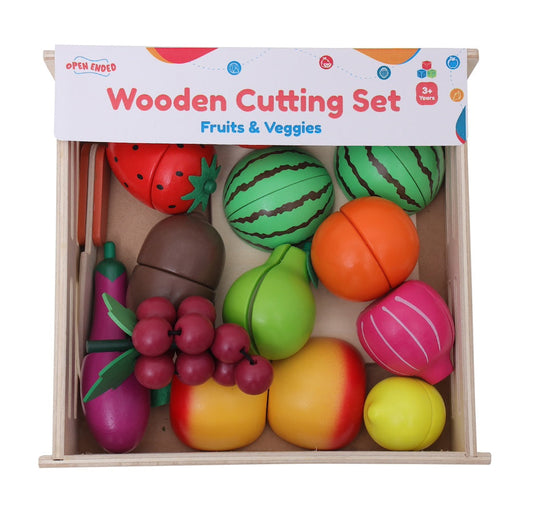Open Ended Wooden Cutting Set - Fruits & Veggies