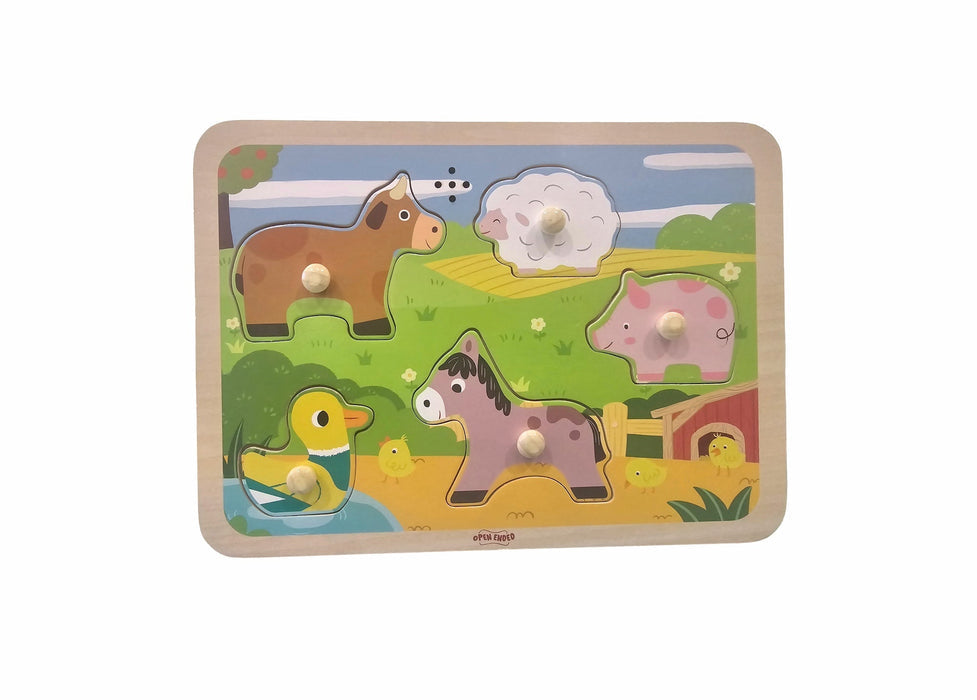 Toycra Open Ended Wooden Sound Puzzle - Farm