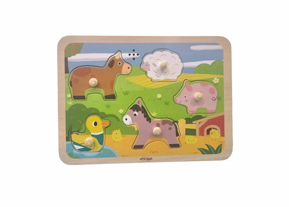 Toycra Open Ended Wooden Sound Puzzle - Farm