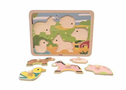 Toycra Open Ended Wooden Sound Puzzle - Farm