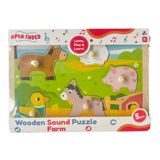 Toycra Open Ended Wooden Sound Puzzle - Farm