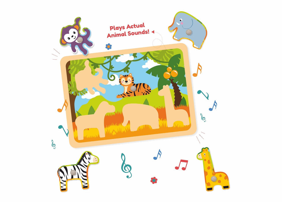 Toycra Open Ended Wooden Sound Puzzle - Jungle