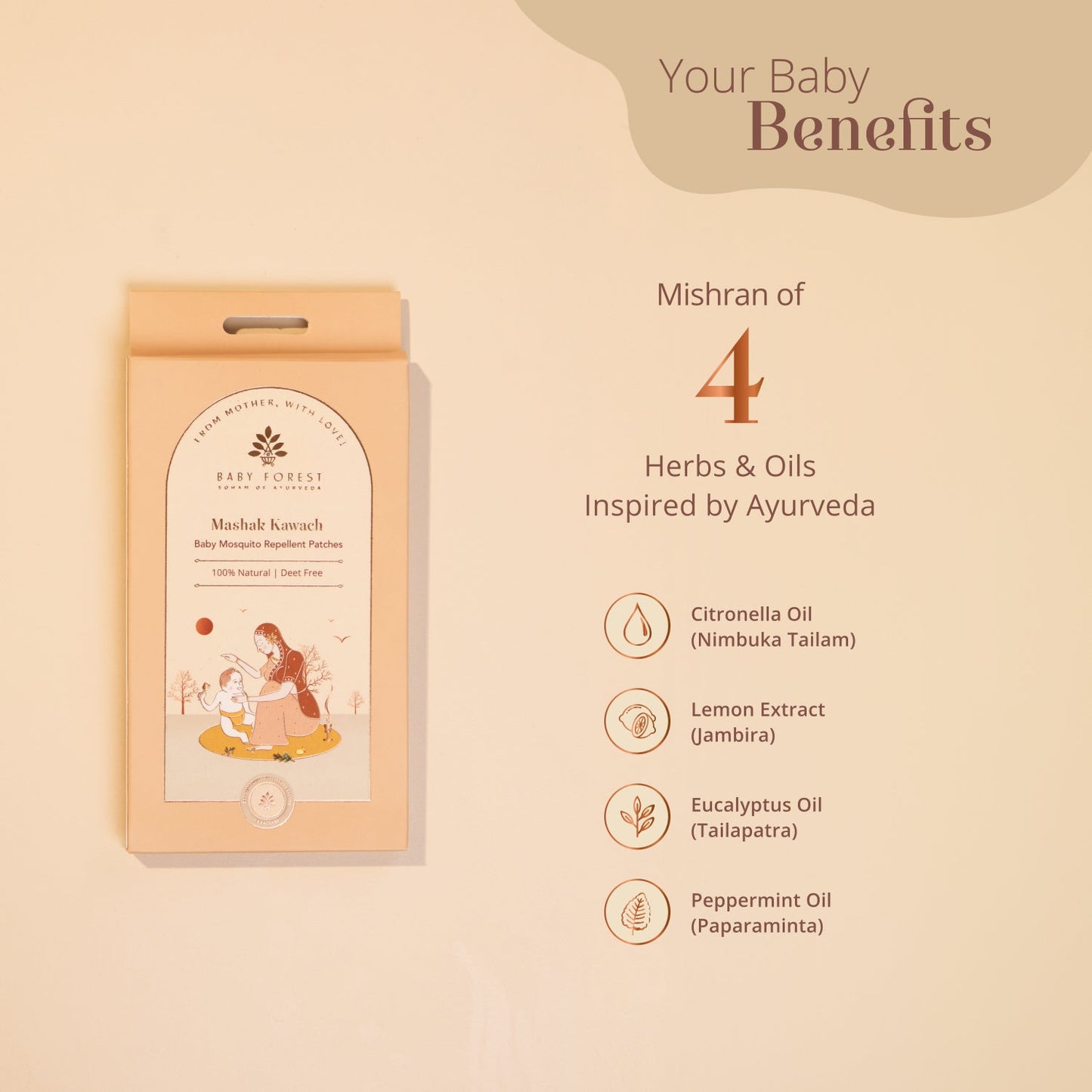 Baby Forest Mashak Kawach Baby Mosquito Repellent Patches