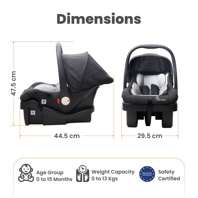 R for Rabbit Picaboo Grand 4 in 1 Multipurpose Baby Carry Cot Cum Car Seat
