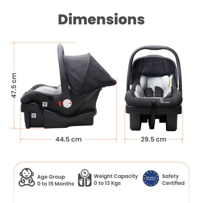 R for Rabbit Picaboo Grand 4 in 1 Multipurpose Baby Carry Cot Cum Car Seat