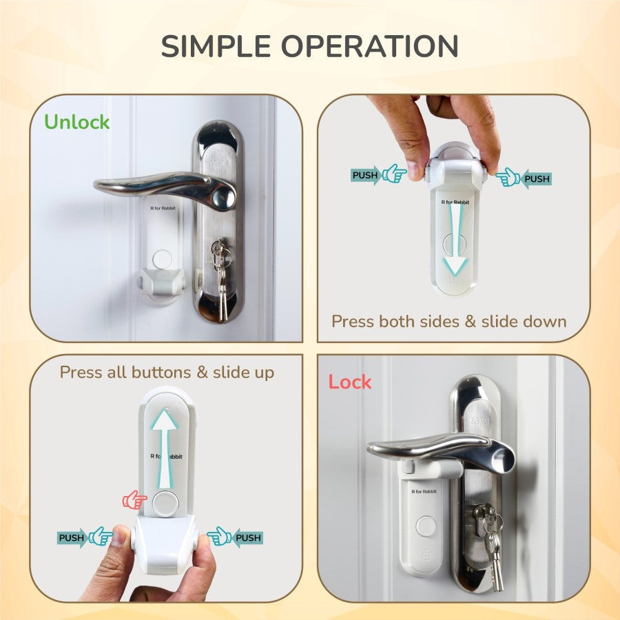 R for Rabbit Protector Plus Door Handle Stopper – Child Safety Lock for Door Levers