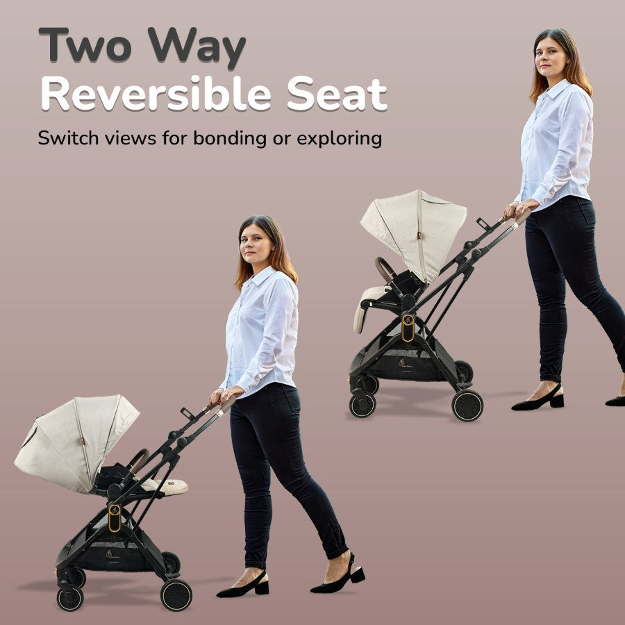 R for Rabbit Street Smart Regal 2-Way Reversible Baby Stroller with One-Hand Fold & 5-Point Safety Harness