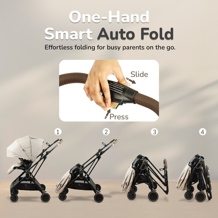 R for Rabbit Street Smart Regal 2-Way Reversible Baby Stroller with One-Hand Fold & 5-Point Safety Harness