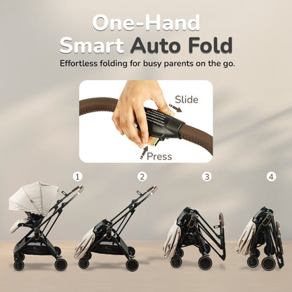 R for Rabbit Street Smart Regal 2-Way Reversible Baby Stroller with One-Hand Fold & 5-Point Safety Harness