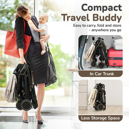 R for Rabbit Street Smart Regal 2-Way Reversible Baby Stroller with One-Hand Fold & 5-Point Safety Harness