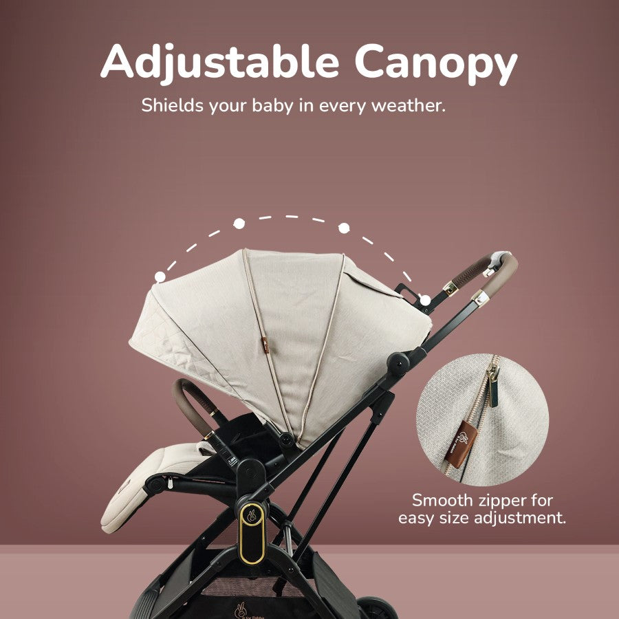 R for Rabbit Street Smart Regal 2-Way Reversible Baby Stroller with One-Hand Fold & 5-Point Safety Harness