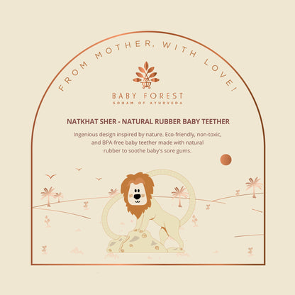 Baby Forest Natkhat Sher Natural Rubber Baby Teether