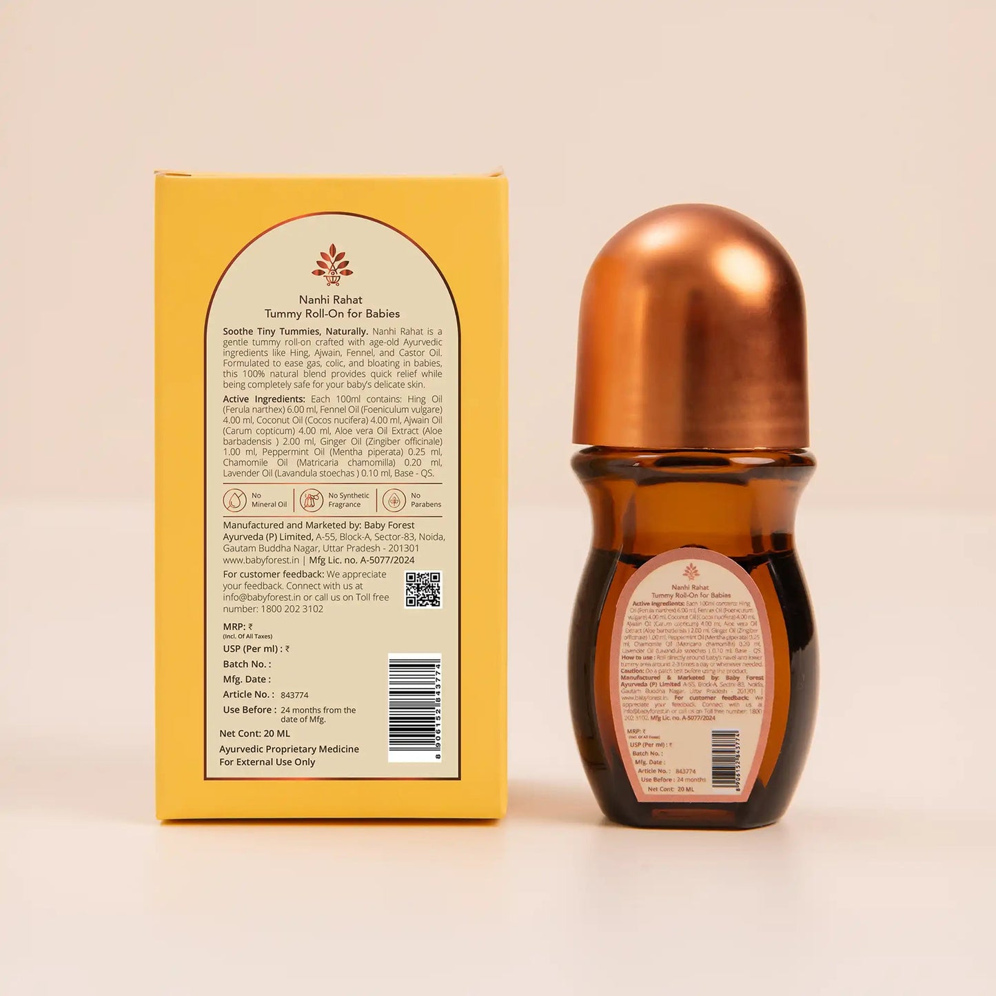 Baby Forest Nanhi Rahat Tummy Roll-On for Babies 20m