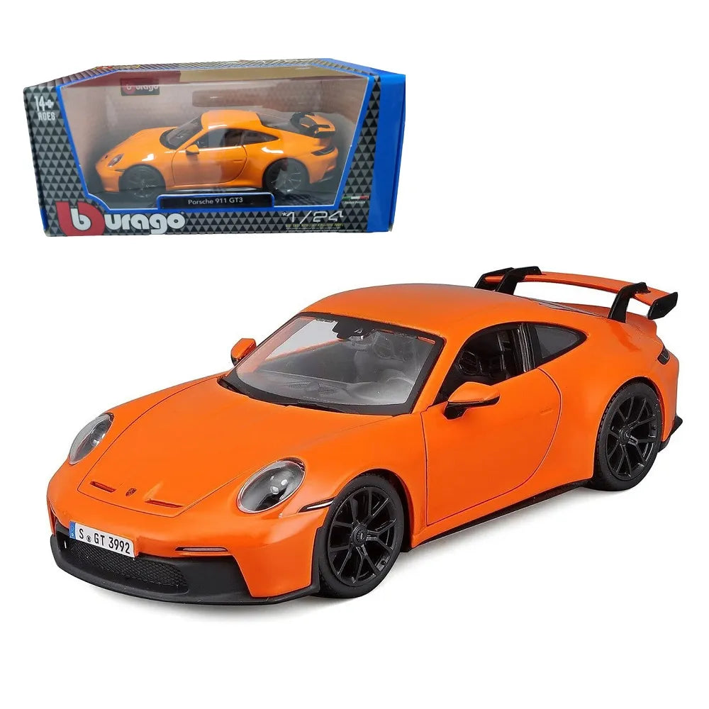 Bburago 1/24 Scale 2022 Porsche 911 GT3 (Orange) Diecast Car Model
