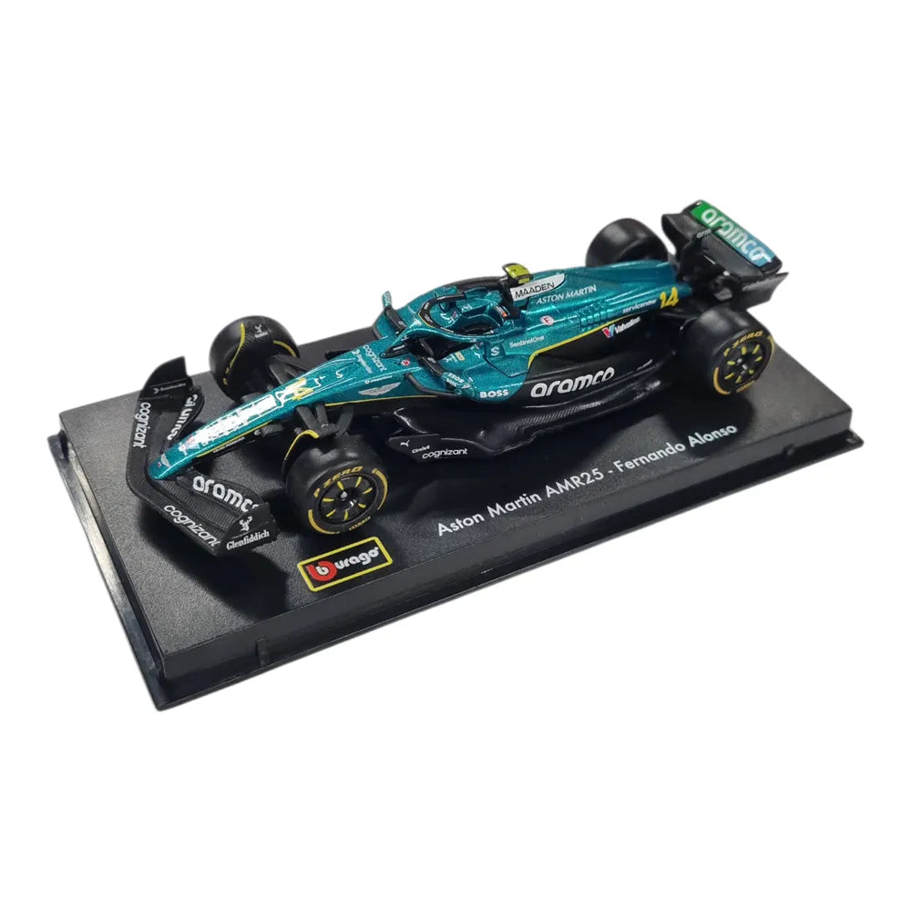 Bburago 1:43 Scale Aramco Aston Martin AMR25 2025 Formula 1 Model #14 Fernando Alonso