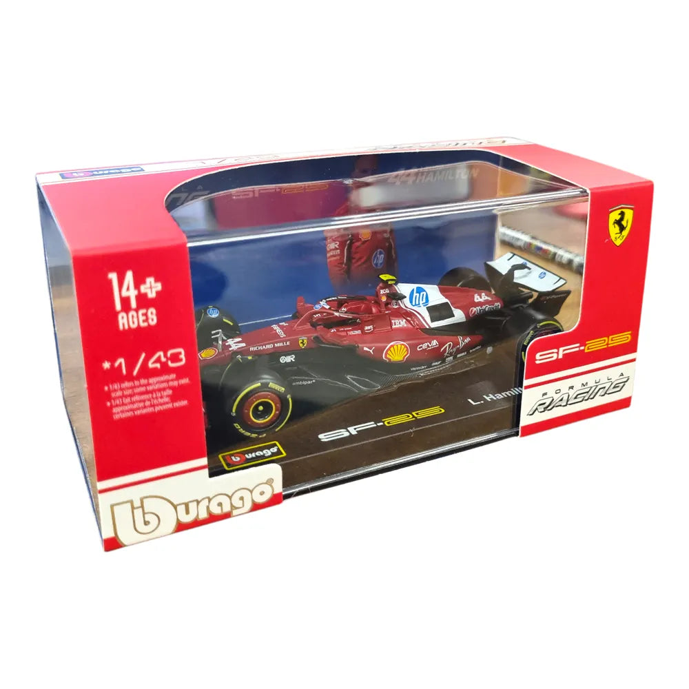 Bburago 1:43 Scale Scuderia Ferrari 2025 SF-25 Formula 1 Model #44 Lewis Hamilton