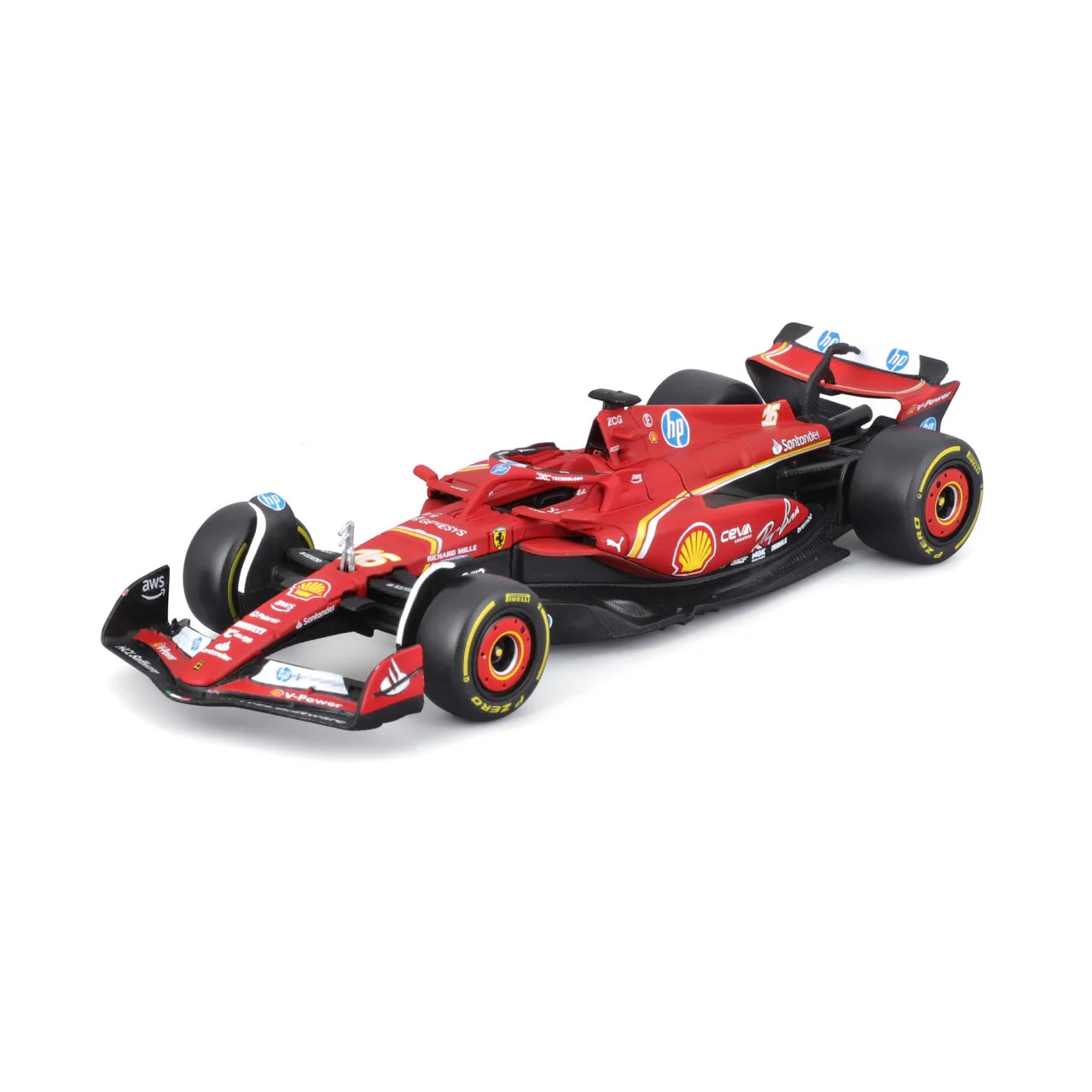 Bburago 1/43 Scale Scuderia Ferrari 2024 SF24 Formula 1 Model #16 Charles Leclerc