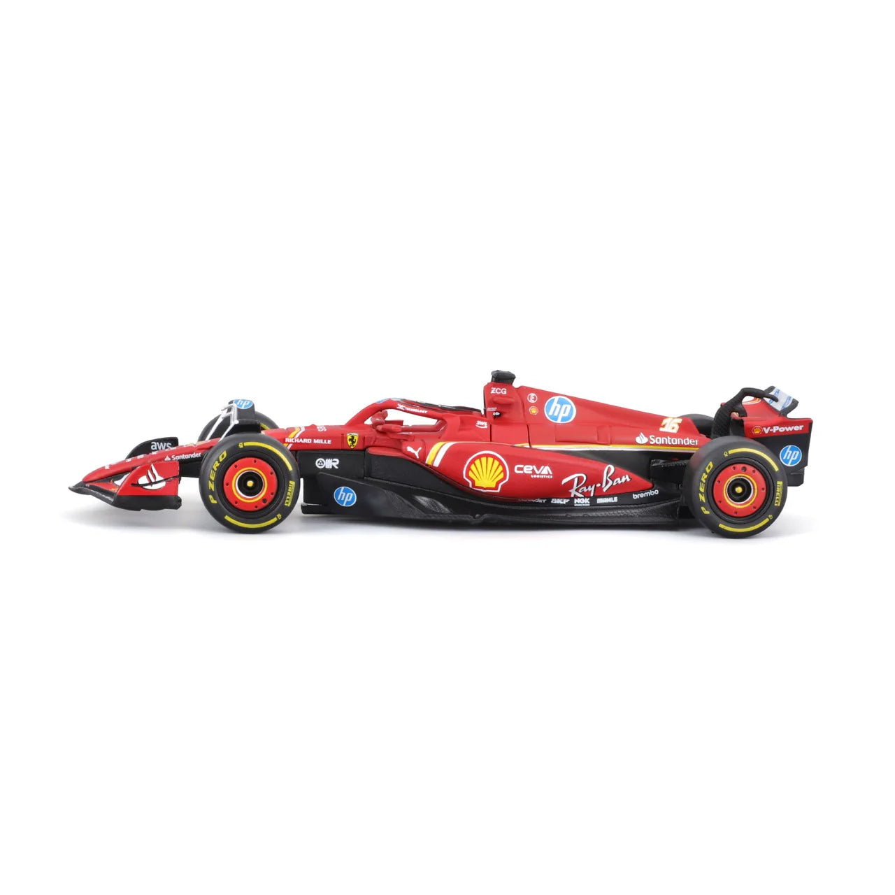 Bburago 1/43 Scale Scuderia Ferrari 2024 SF24 Formula 1 Model #16 Charles Leclerc