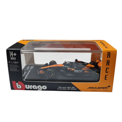 Bburago 1/64 Scale Mclaren MCL39 Australian GP 2025 Formula 1 Model #81 Oscar Piastri