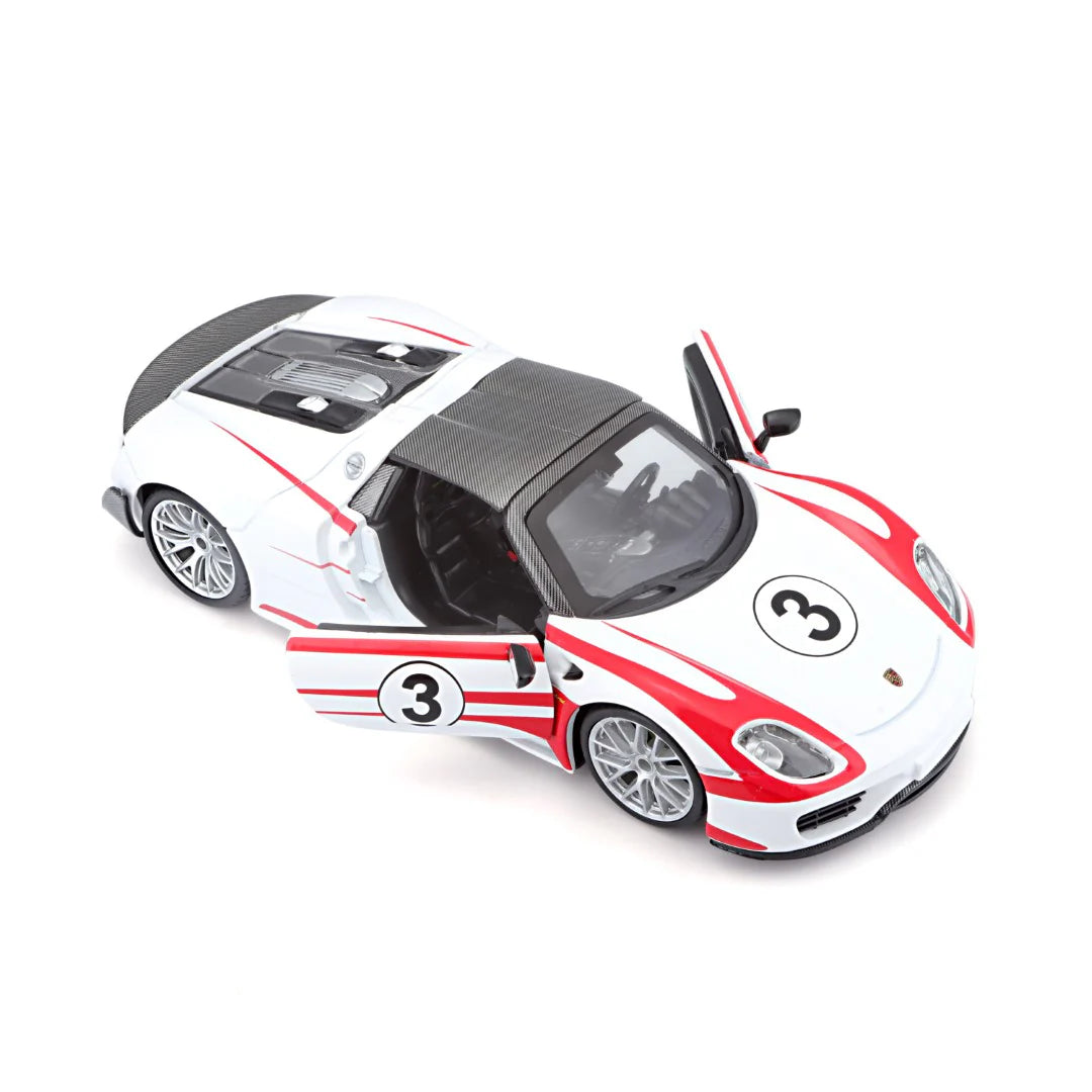 Bburago 1/24 Scale Porsche 918 Weissach Diecast Car