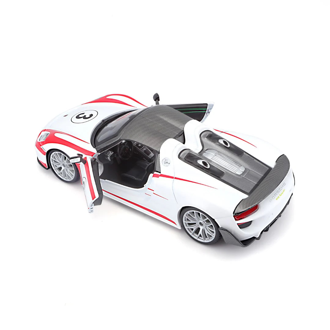 Bburago 1/24 Scale Porsche 918 Weissach Diecast Car