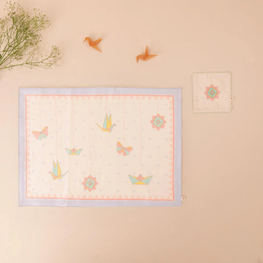 Baby Forest Dining Mat and Coaster Set for Kids