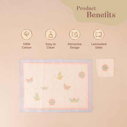 Baby Forest Dining Mat and Coaster Set for Kids