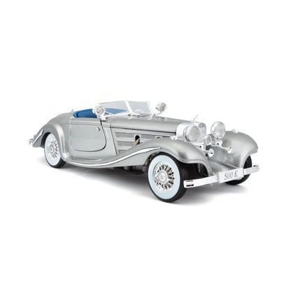 Maisto 1:18 Scale Mercedes-Benz 500K Typ Special Roadster 1936 Diecast Car Model Silver