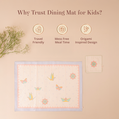 Baby Forest Dining Mat and Coaster Set for Kids
