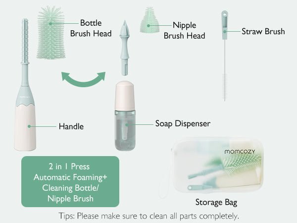 Momcozy Push-Press Design Bottle Brush Kit