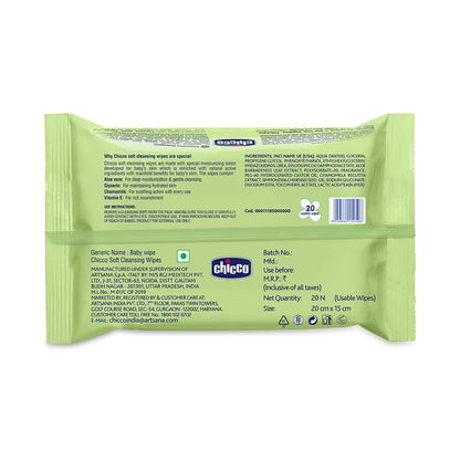 Chicco Baby Moments Wipes 20Pcs